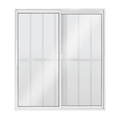 JANELA ALUMÍNIO CORRER C/G 80X80 2FLS VIDRO LISO SLIM LIDER - Ref.20621