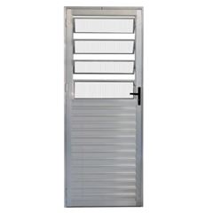 PORTA ALUMÍNIO BASCULANTE 210X80 L/D VIDRO CANELADO LIDER - Ref.3709