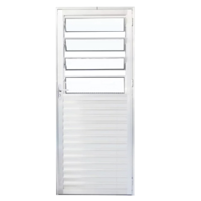 Porta Alumínio Branca Basculante 210x80 L/E Vidro Liso Lider - Ref.3875