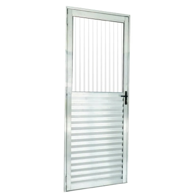 Porta Alumínio Postigo 210x80 Vidro Canelado L/D Lider - Ref.3703