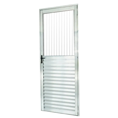 Porta Alumínio Postigo 210x80 Vidro Canelado L/E Lider - Ref.3704