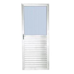 PORTA ALUMÍNIO BRANCA POSTIGO 210X80 L/E VIDRO LISO LIDER - Ref.3831