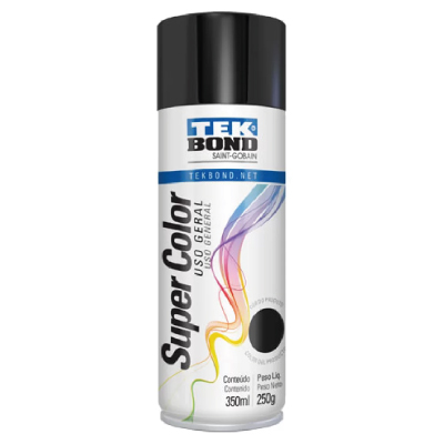 Tinta Spray Geral Preto Brilhante 350ml Tekbond - Ref.23011006900/69957327011