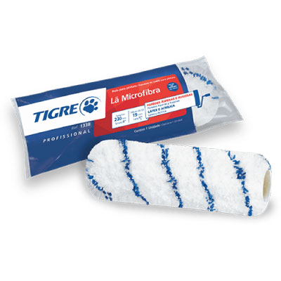 Rolo Microfibra 23cm Sintético S/Cabo 1338 Tigre - Ref.61338230