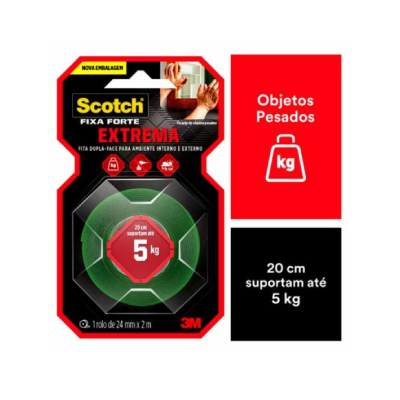 Fita Dupla Face 24mmx2m Ffte Externa Cinza 3m - Ref.HB004492250