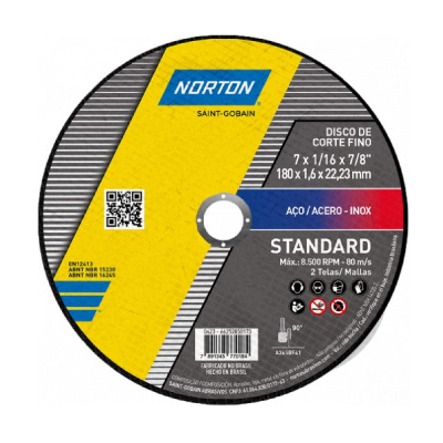 Disco Corte 7”X1,6mmx7/8 Stand Norton - Ref.000000066252850173