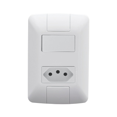 Interruptor Embutir 1 Tecla+Tomada 10a Aria Branca Tramontina - Ref.57241064