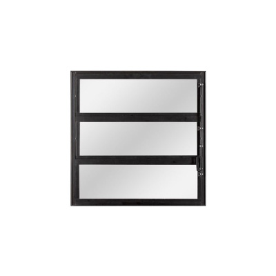 Basculante Aluminio Preto 60x60 3fls Vidro Liso Quality - Ref.HOP001006