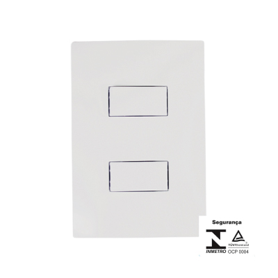 Interruptor Embutir 2 Teclas Branca I9 Ilumi - Ref.9418