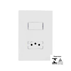 INTERRUPTOR EMBUTIR 1 TECLA +TOMADA 10A BRANCO PARALELO I9 ILUMI