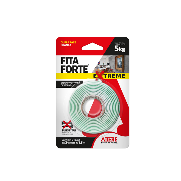 Fita Dupla Face 24mmx1,5m Espuma Extreme Adere - Ref.25585030122