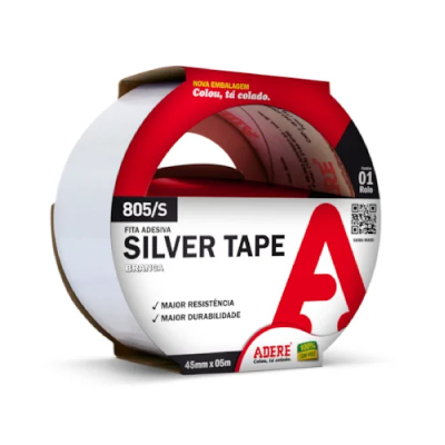 Fita Silver Tape 45mmx05m Branca Adere - Ref.34569002156