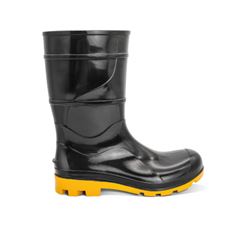 BOTA PVC CANO MEDIO PRETO/AMARELO 35/36 CARTOM