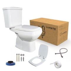 KIT COMPLETO BACIA+CAIXA+ACESSÓRIOS ANTURIUS DUO BRANCO LUZARTE