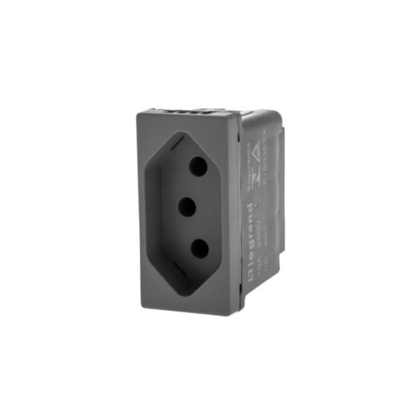 Módulo Tomada 10a Cinza Pial Plus+ - Ref.615038CZ