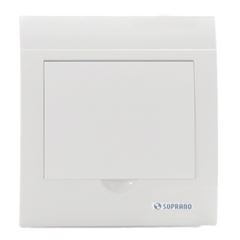 QUADRO DISTRIBUIÇÃO 04 DISJUNTORES EMBUTIR S/ BARRAMENTO BRANCO SOPRANO-Ref.05129.0004.11