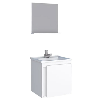 Gabinete Mdf P/ Banheiro Kit Onix 40 Branco Cozimax - Ref.P101268