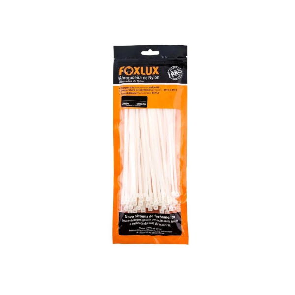 Abraçadeira Nylon 760x9,0mm Branca C/25 Foxlux - Ref.18.21