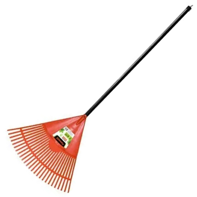 Vassoura P/Jardim Plástica 26 Dentes Laranja C/Cabo Famastil - Ref.F80.10