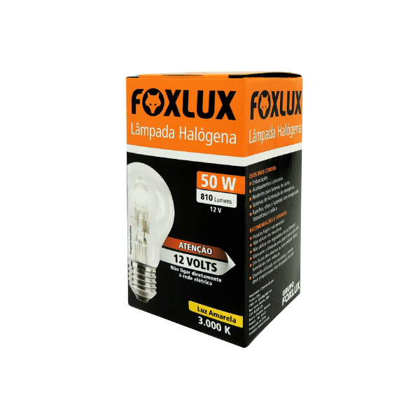 Lampada Halogena Classica 50w 12v Foxlux - Ref.HC50.12