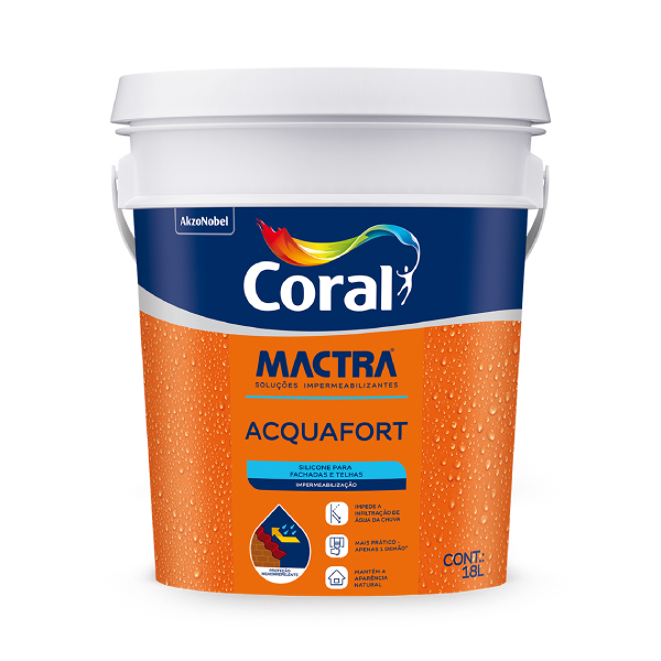 Impermeabilizante para Fachada e Telha Incolor Acquafort 18l Coral Mactra - Ref.5859554