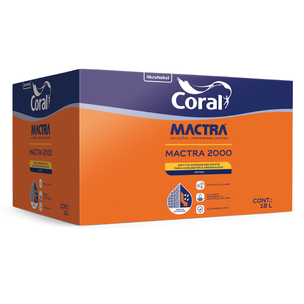 Aditivo Impermeabilizante Para Argamassa Mactra2000 18l 9saches Coral Mactra - Ref.5859536