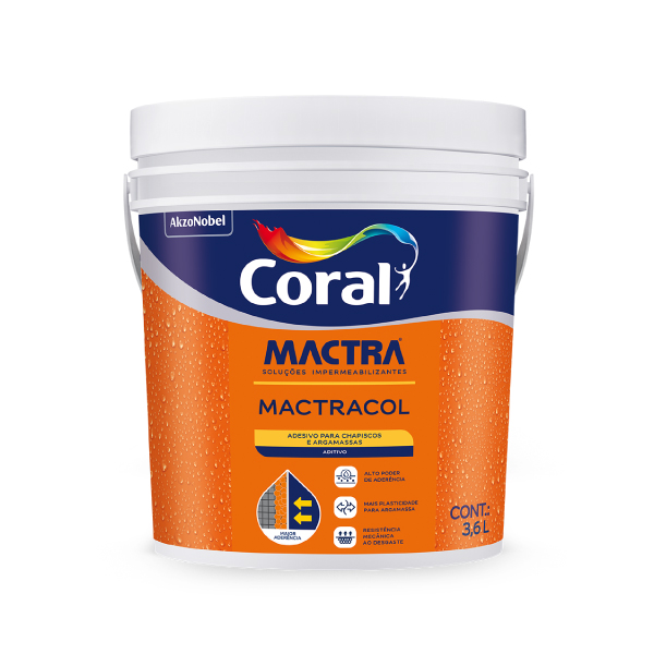 Adesivo Para Chapisco Mactracol 3,6l Coral Mactra - Ref.5859602