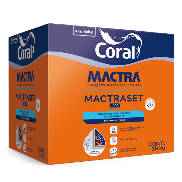 Argamassa  Impermeável Mactraset 1000 Bicomponente 18kg Coral - Ref.5859521