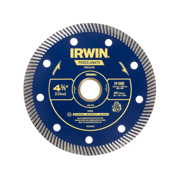 Disco Diamantado Turbo Porcelanato 4 3/8” Irwin - Ref.IW57400