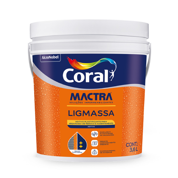 Aditivo Plastificante Para Argamassa Ligmassa 3,6l Coral Mactra - Ref.5859610