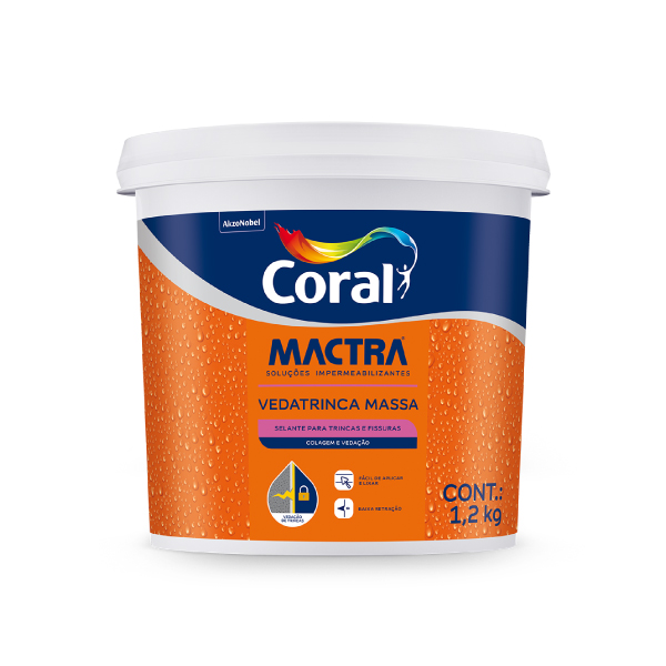 Massa para Trincas Vedatrinca 1,2kg Coral Mactra - Ref.5859582
