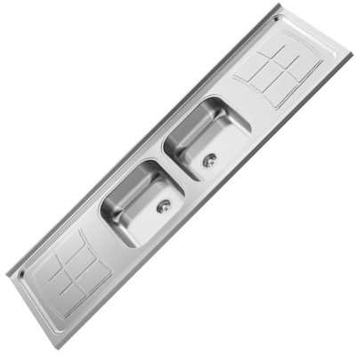 Pia Inox Cuba Dupla 1,60m X 53cm A410 Ghelplus - Ref.10.01.31632N