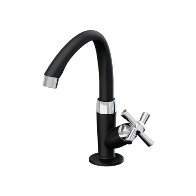 Torneira Lavatório Mesa Alta Móvel Cross Preta/Cromada 1'' Tigre - Ref.300000631