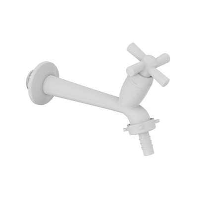 Torneira Tanque 15cm Com Bico Cross Branca 1/2”-3/4” Tigre - Ref.300000457