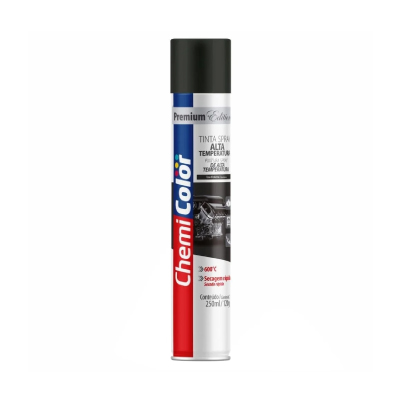 Tinta Spray Alta Temperatura Preto Fosco 250ml Chemicolor - Ref.0680624