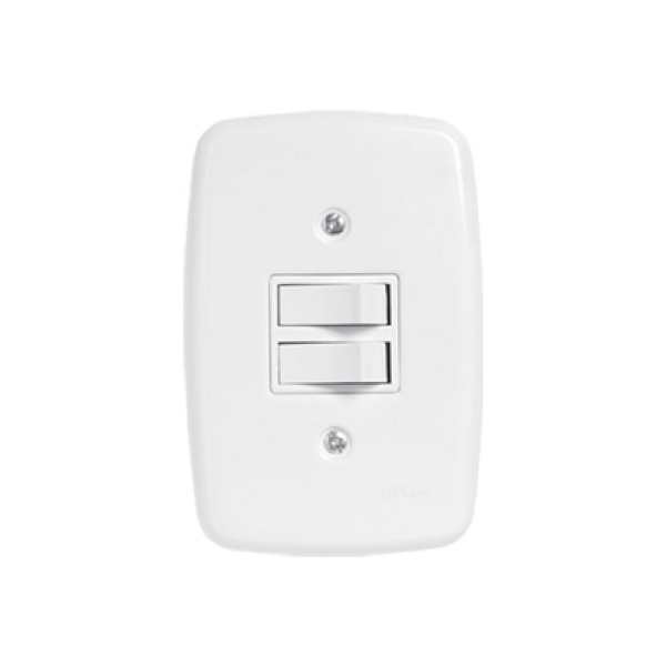 Interruptor Embutir 2teclas 1simples+1paralela Ideale Branca Pluzie - Ref.3204
