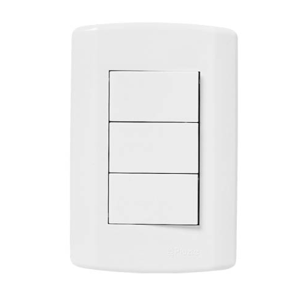 Interruptor Embutir 3teclas Modular Branca Pluzie - Ref.7205