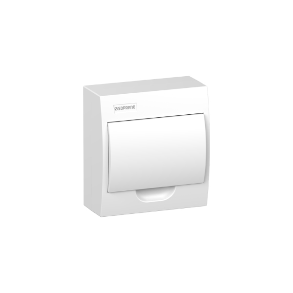 Quadro Distribuição Sobrepor 8 Dinjuntores S/Barramento Branco Soprano - Ref.05129.2008.11