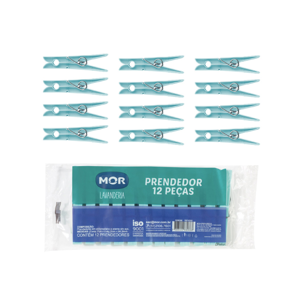 Kit Prendedor Plastico 12pcs Mor - Ref.6066