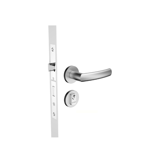 Fechadura Externa Jurere Roseta Alavanca Inox Escovado Soprano - Ref.03001.0803.90