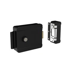 FECHADURA SOBREPOR ELETRICA C/BOTAO PRETA SOPRANO-Ref.03009.0501.07