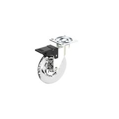 RODIZIO GIRATÓRIO TRANSPARENTE 100MM C/FREIO SOPRANO - Ref.03080.2100.10