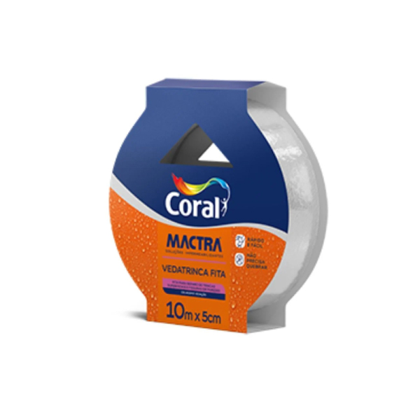 Fita Adesiva P/ Trincas Vedatrinca 5cmx10m Coral Mactra - Ref.6440523
