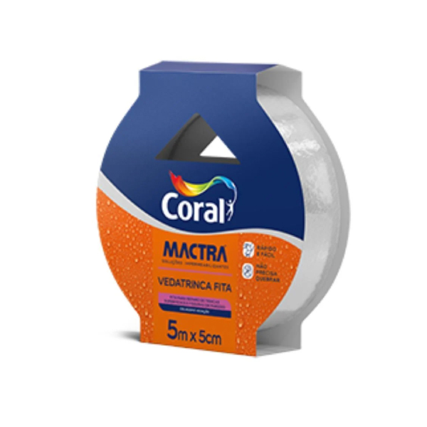 Fita Adesiva P/ Trincas Vedatrinca 5cmx5m Coral Mactra - Ref.6440521
