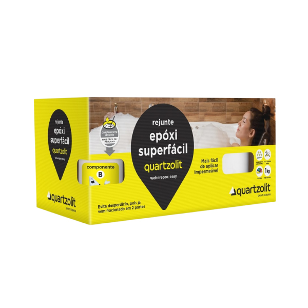 Rejunte Epoxi Bicomponente A+B Cinza Platina 1kg Quartzolit - Ref.0574.00020.0001CX