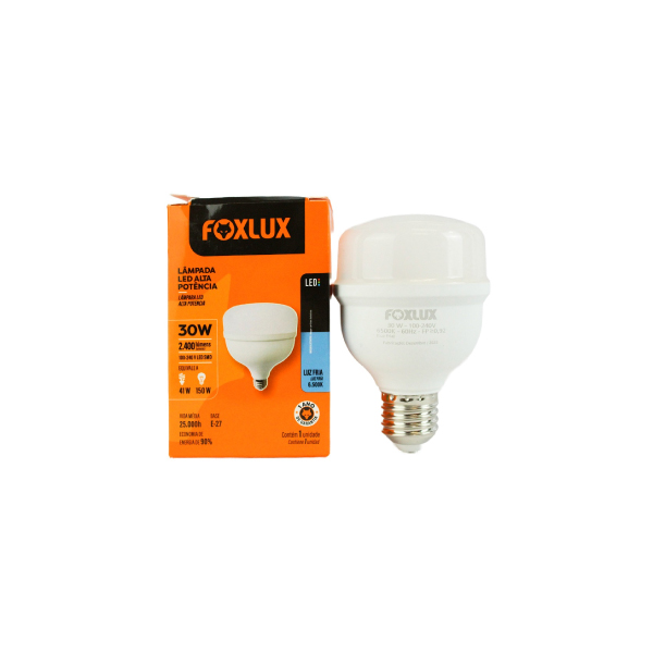 Lampada Led Alta Potência 30w 6500k E27 Bivolt Foxlux - Ref.LED90.26