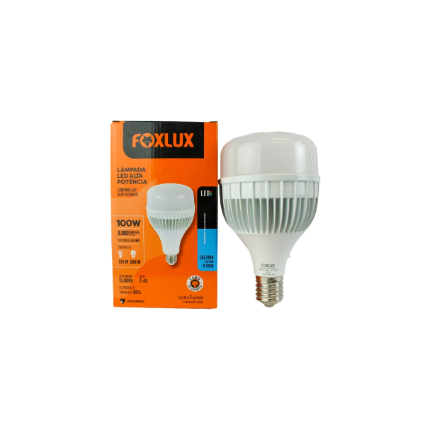 Lampada Led Alta Potência 100w 6500k E27 Bivolt Foxlux - Ref.LED90.92