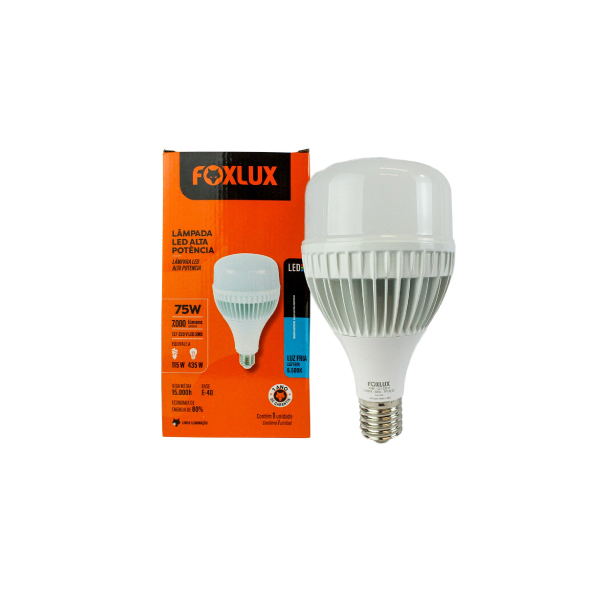 Lampada Led Alta Potência 75w 6500k E27 Bivolt Foxlux - Ref.LED90.91