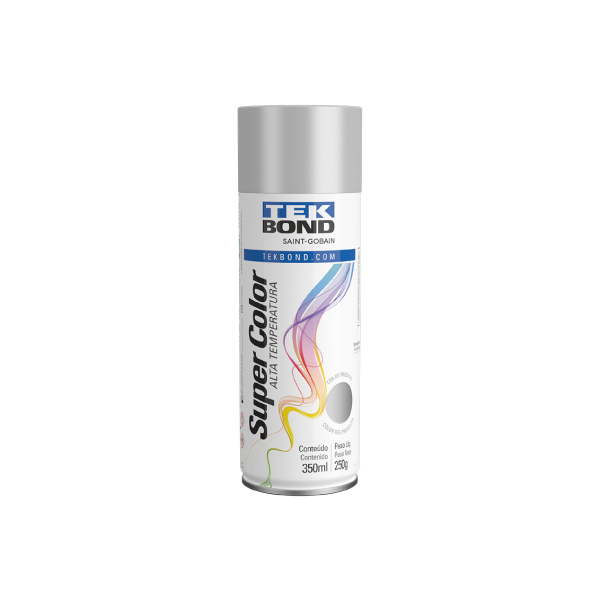 Tinta Spray Alta Temperatura Aluminio 350ml Tekbond - Ref.69957327151