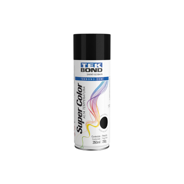 Tinta Spray Alta Temperatura Preto 350ml Tekbond - Ref.69957327150